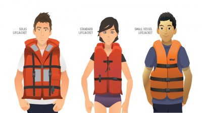 Figure 3: Different ways of carrying different life jackets